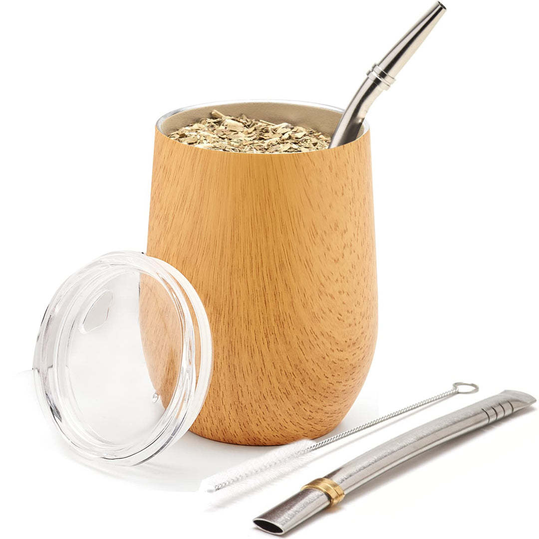balibetov - Neu - Modernes Yerba Mate Gourd Set (Mate Tasse) - Doppelwandiger 18/8 Edelstahl Enthält