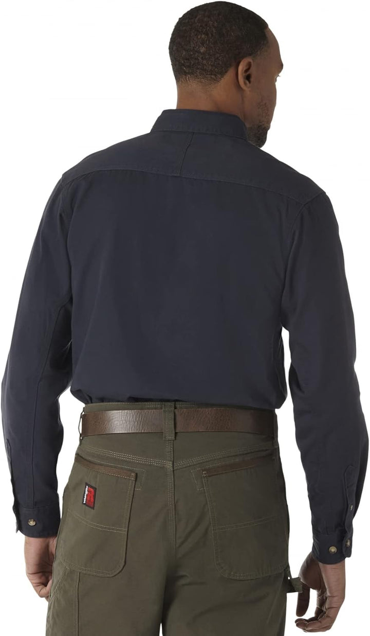 Wrangler, Riggs Herren-Arbeitshemd Logger aus Twill, langärmelig M Marineblau, M Marineblau