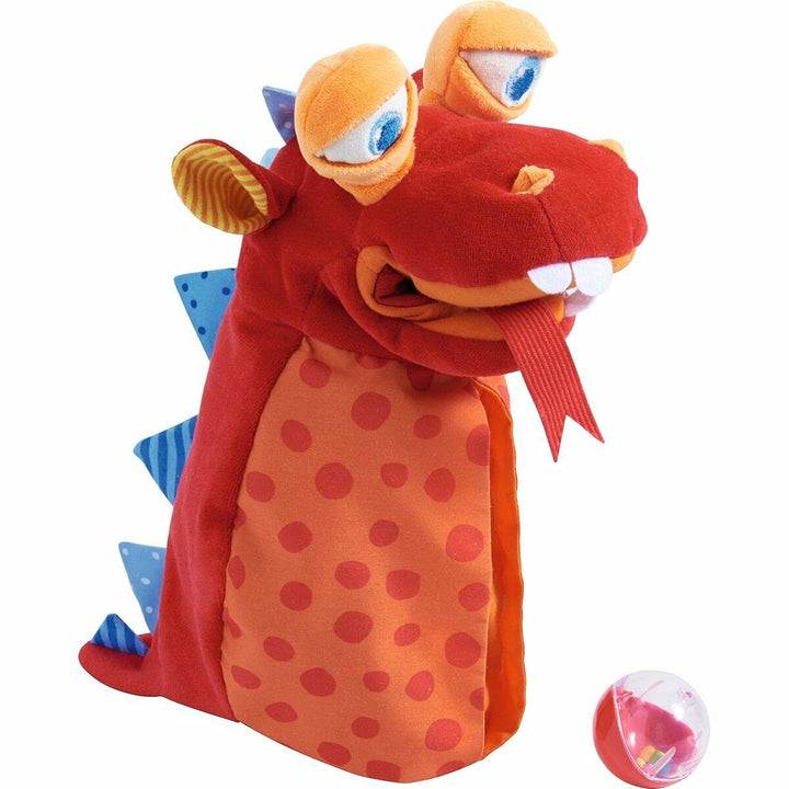 HABA Handpuppe Allesfresser-Monster – Mit beweglichen Augen und Kunststoffkugel als Monsterfutter –