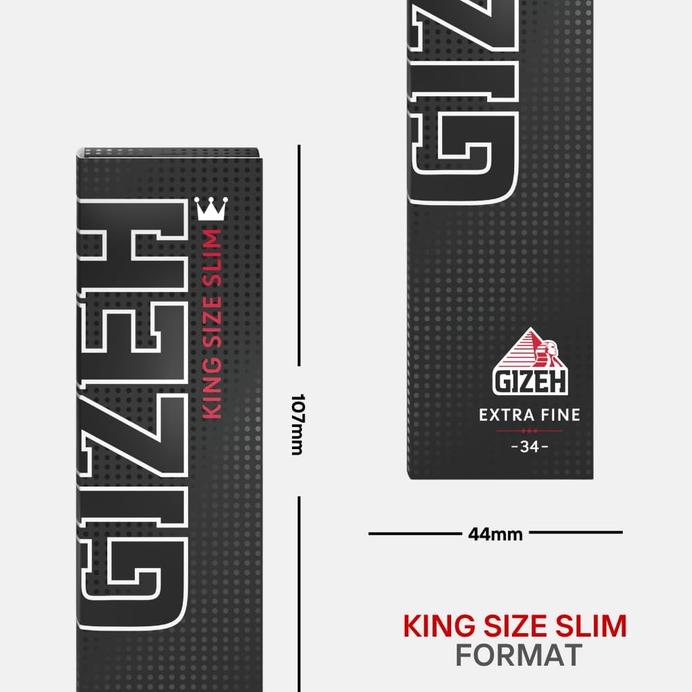GIZEH BLACK® King Size Slim Blättchen zum Selbstdrehen - Packung mit Magnetverschluss, recyclebar -