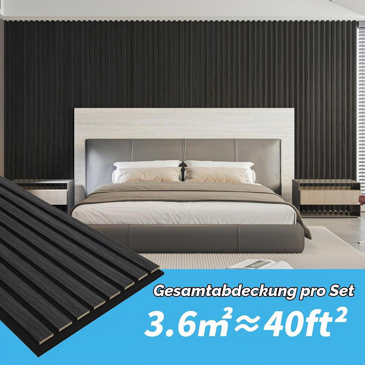 Art3d 20 Stück Akustikpaneele Grau-Eiche 3D Wand | Schalldämmend &amp; Schallabsorber | Holzfurnier mit