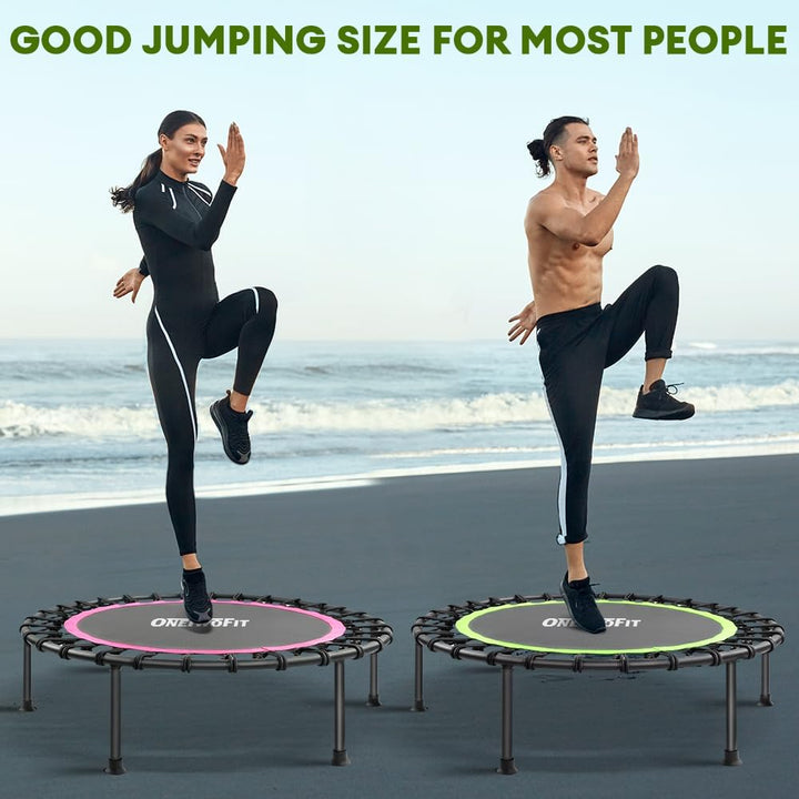 ONETWOFIT 114cm Trampolin lndoor,Rückprall Trampolin für Erwachsene, Leises Mini Trampolin für das O