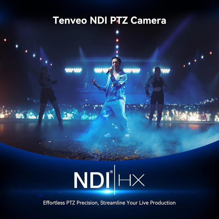 Tenveo 4K PTZ Kamera mit NDI &amp; AI-Tracking – 12x Optischer Zoom, USB3.0/HDMI/PoE, für Live-Streaming