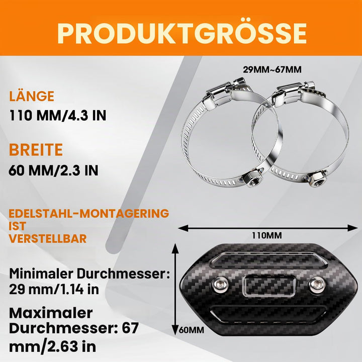 Motorrad Auspuff Hitzeschild,Kohlefaser Motorrad Auspuffrohrabdeckung Hitzeschutzblech Schutz Univer