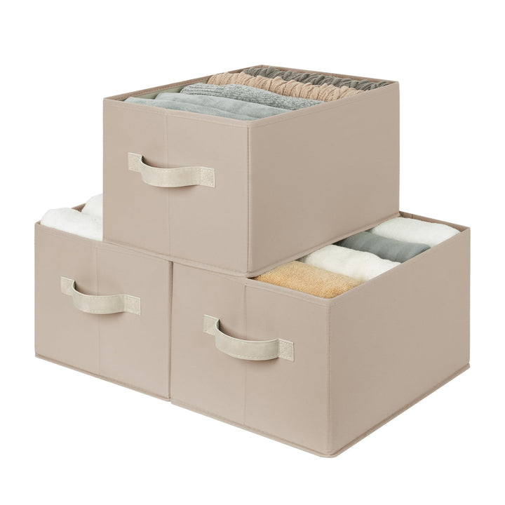 StorageWorks grosse Aufbewahrungskörbe für Regale, Stoff Aufbewahrungsboxen für Schrank mit Griffen,