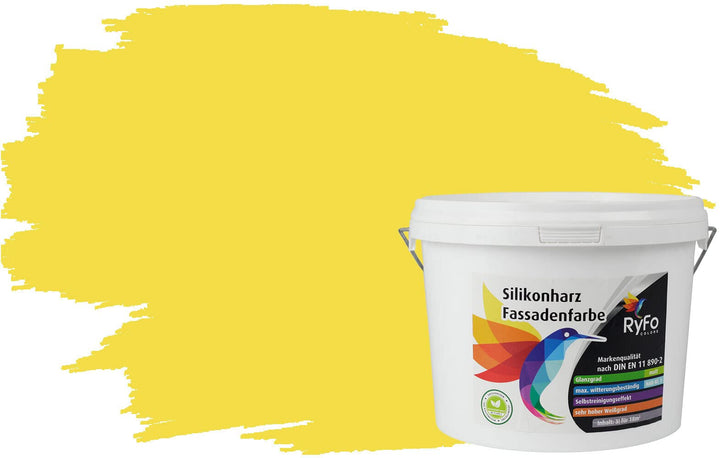 RyFo Colors Silikonharz Fassadenfarbe Lotuseffekt Trend Zitrusgelb 3l - bunte Fassadenfarbe, weitere
