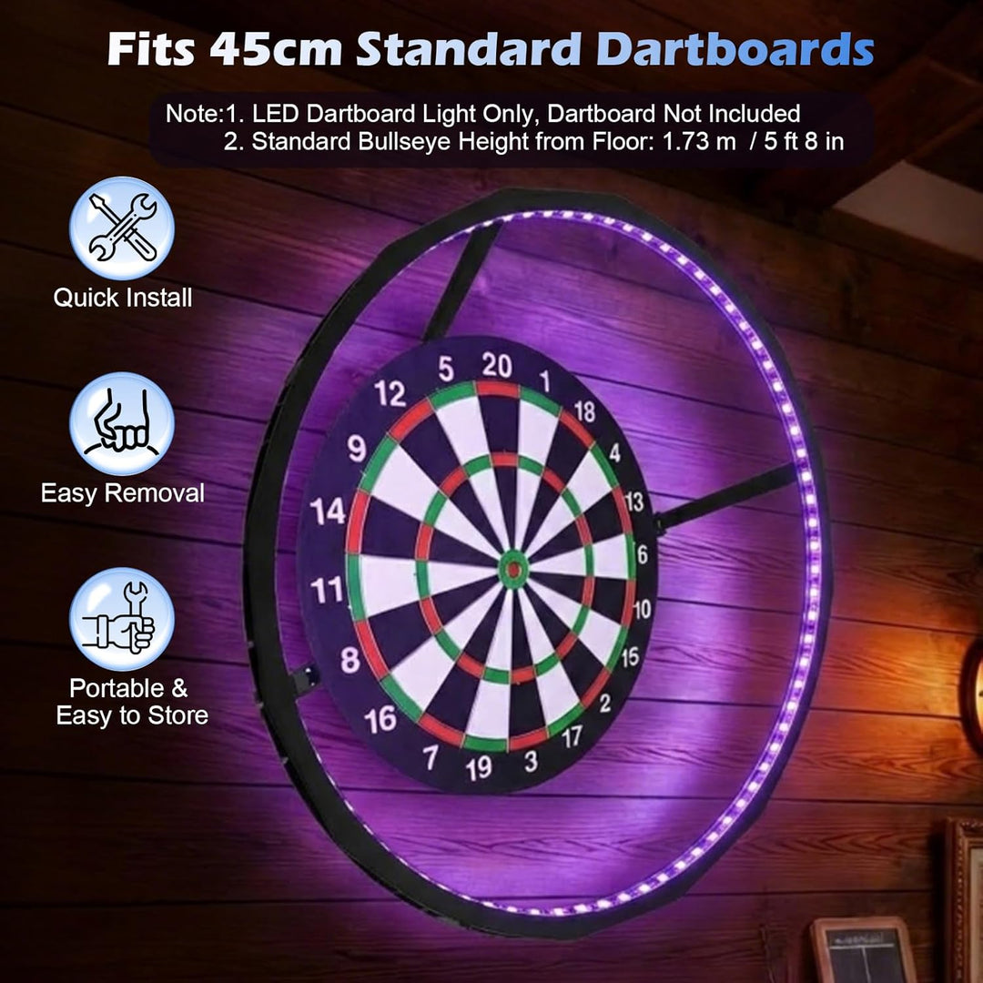 LED Dartboard Ring Licht, 360° Schattenfreie Beleuchtung mit 90 LEDs für Wohnzimmer - Helles LED Rin