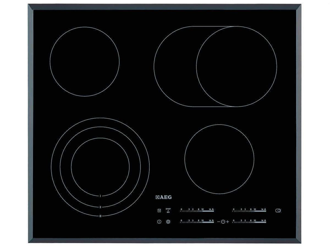 AEG HK654070FB Autarkes Kochfeld / Strahlenbeheizt / Slider-Bedienung / 60 cm / Facetten-Design / 4