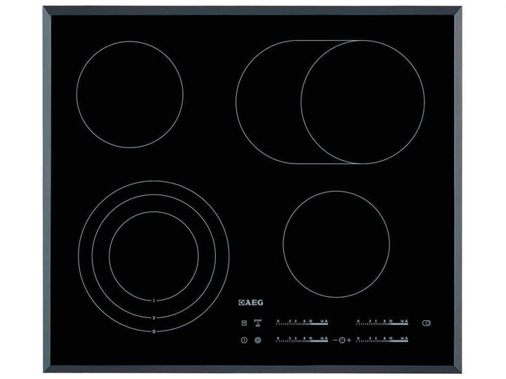 AEG HK654070FB Autarkes Kochfeld / Strahlenbeheizt / Slider-Bedienung / 60 cm / Facetten-Design / 4
