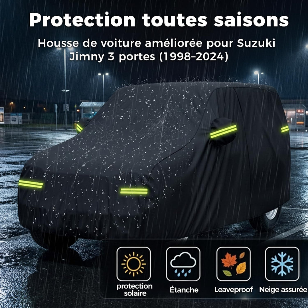 Autoabdeckung für Jimny 3-Türer 1998–2024, massgeschneiderte Auto Abdeckplane mit Reissverschluss an