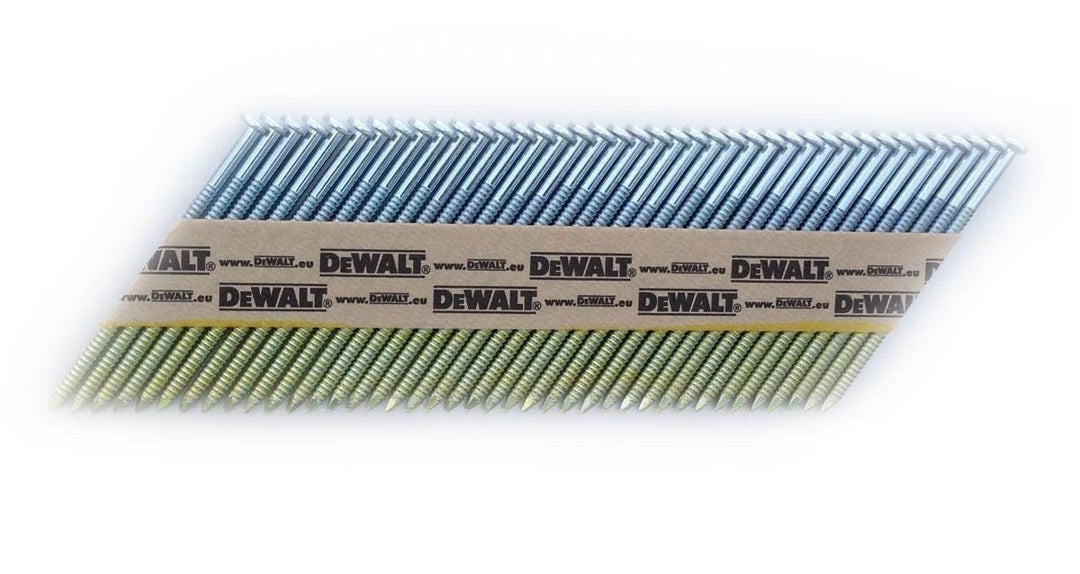 DeWalt 34 Grad Nagel für Akku-Nagler (D-Kopf-Nägel, drahtgebunden 2,8 x 75 mm Ringschaft, 2200 Stück