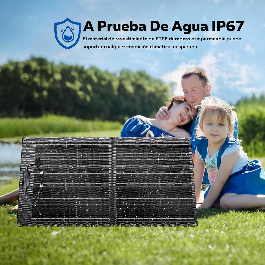 100W Tragbares Solarpanel, Faltbares Solarladegerät mit 10 Anschlüssen, 23% Hoher Wirkungsgrad, 20.5