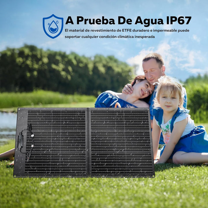 100W Tragbares Solarpanel, Faltbares Solarladegerät mit 10 Anschlüssen, 23% Hoher Wirkungsgrad, 20.5