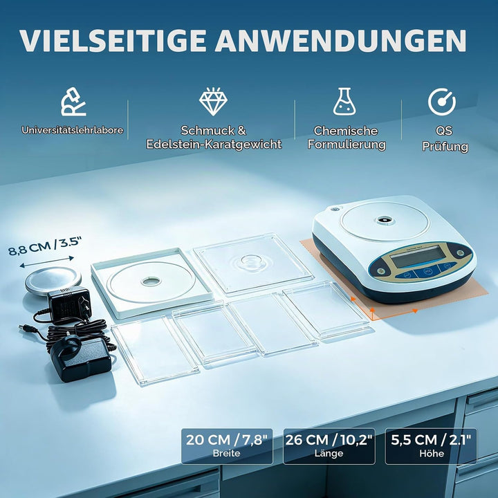 Bonvoisin 500gx0,001g Elektronische Analysenwaage Hochpräzises Laborwaage 1 mg Präzisionswaage mit W