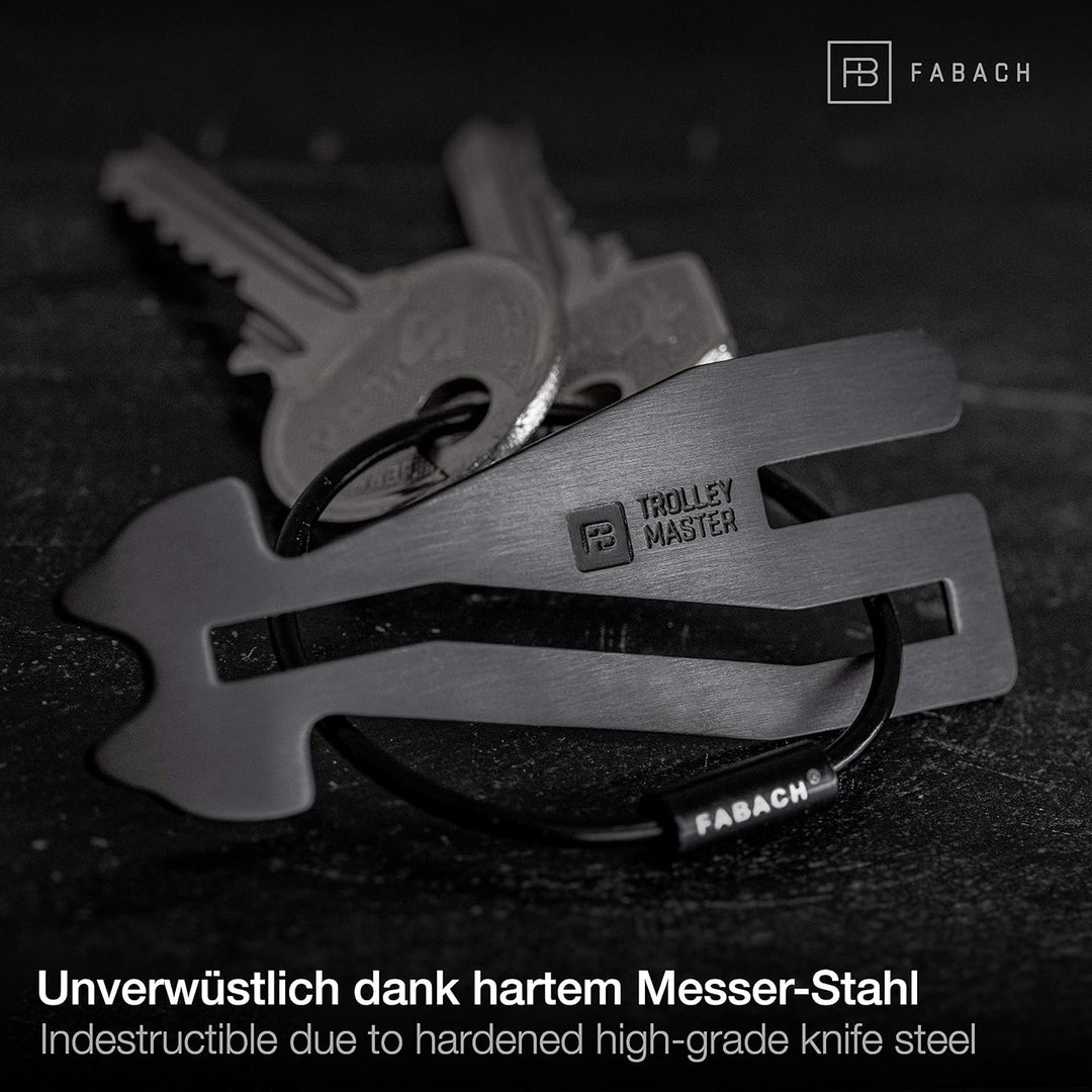 FABACH Trolley Master Stainless Steel Series - Edelstahl Einkaufswagenlöser Schlüsselanhänger für AL