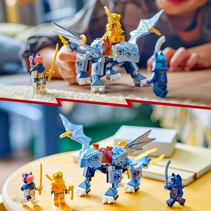 LEGO NINJAGO Riyu der Babydrache, Drachen-Spielzeug mit 3 Mini-Figuren, baubares Ninja-Spielzeug für