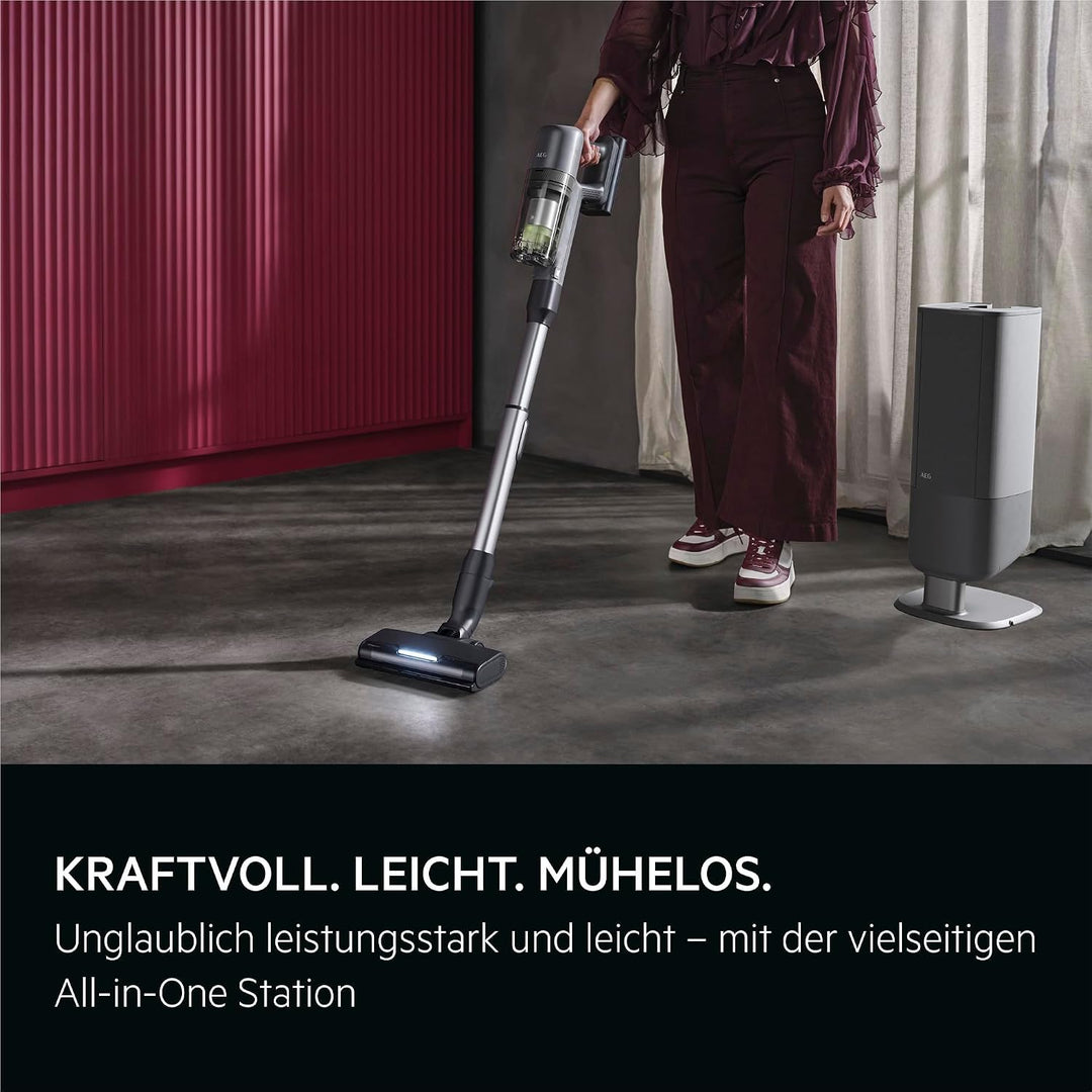 AEG ULTIMATE 7000 GEN2 Akku‑Staubsauger, Leicht, Leistungsstark, All‑in‑One Station f. Hygienische S