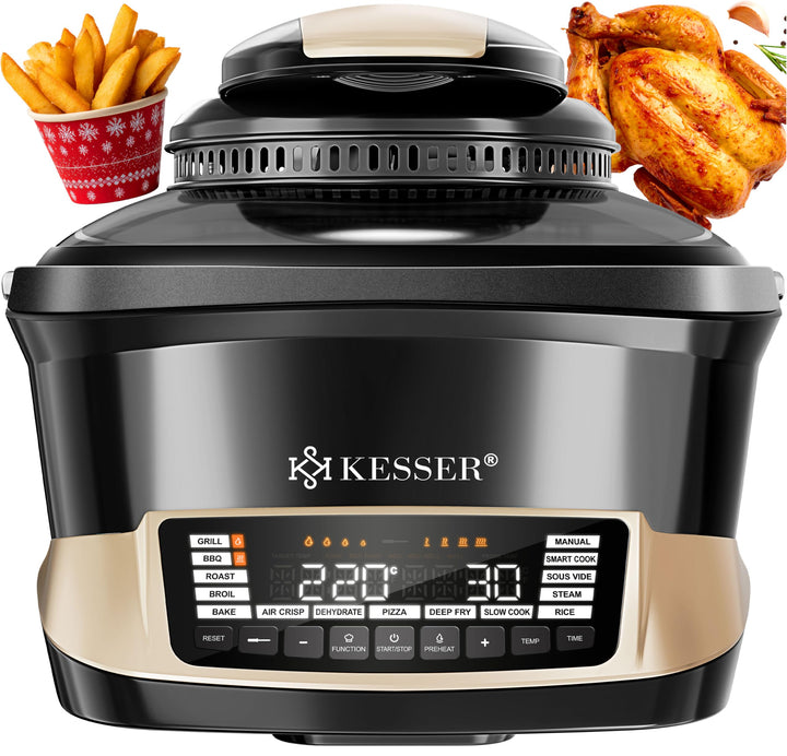 KESSER® Multikocher mit Heissluftfritteuse 8L & 16 Programme Küchengerät - Grillen, Backen, Schmoren
