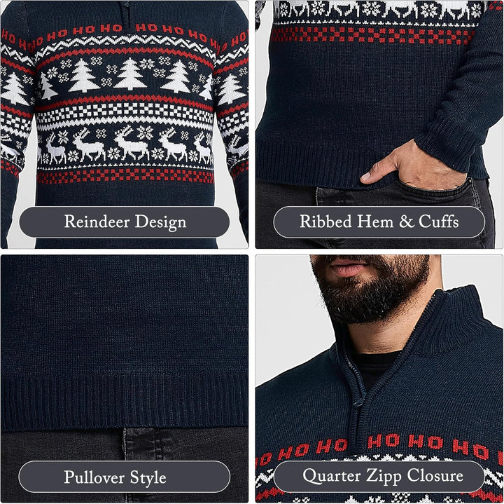 NOROZE Herren Weihnachten Pullover Neuheit Faire Insel Jumper Grobstrick Pulli für Frauen Unisex S M