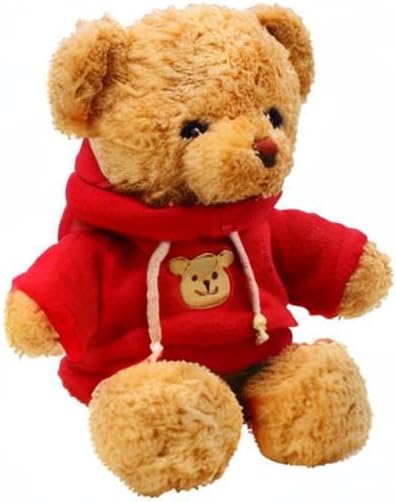 TROYSINC Teddybär Weiches Fell Teddybär mit Kapuze Tatzendruck Plüschtier Kuscheltier Stofftier Gesc