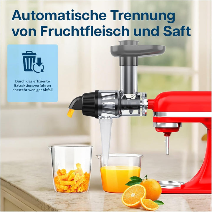 Entsafter Aufsatz für KitchenAid Standmixer von MMOBIEL – Slow Juicer Kaltentsafter & Frucht- und Ge