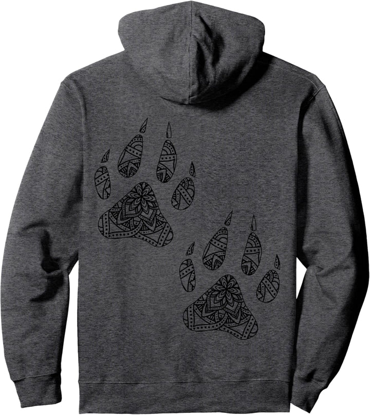 Wolf Dog Paws Mandala Design 1 - Fan Fun Pullover Hoodie