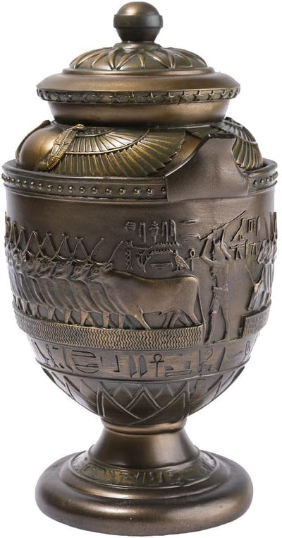 Ägyptische Deko Urne Ägyptische Dekoration Höhe 28 cm Bronze, Bronze