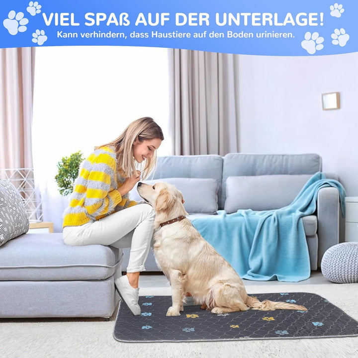 Aitmexcn Welpenunterlagen Waschbar 70×100 cm – 2 Stück Wiederverwendbare Hundetrainingspads, Saugsta