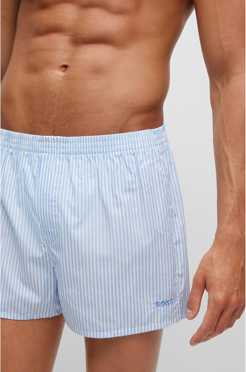 BOSS 2er Pack Webboxer Boxershorts Boxer NOS Boxer CW, New - Open Blue470