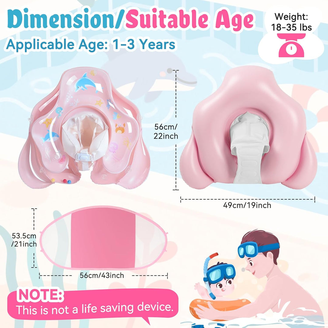 Schwimmring Baby mit Sonnendach und Dual Airbag Ninonly Aufblasbare Baby Schwimmring Schwimmhilfe mi