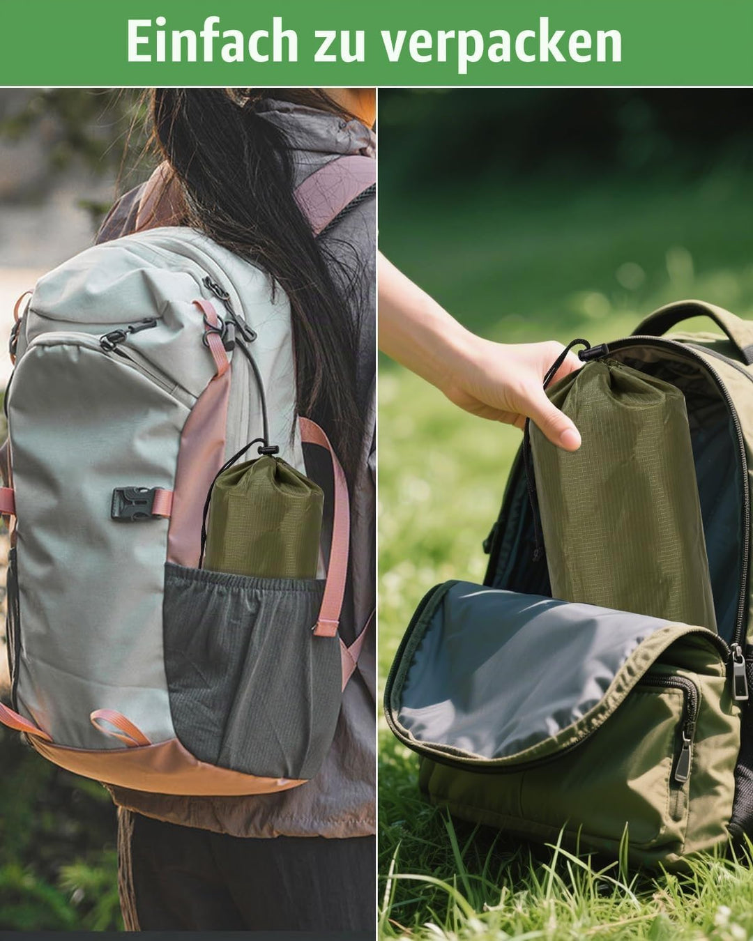 Isomatte Selbstaufblasend, 10cm Dicke Luftmatratze Camping mit Fusspressepumpe und Kissen, Anti-Rips