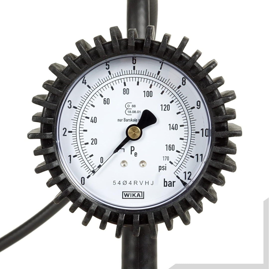 GAV Reifenfüller Messgerät mit WIKA 80mm Manometer (Homologiert) Profi Reifendruckprüfer Druckluft f