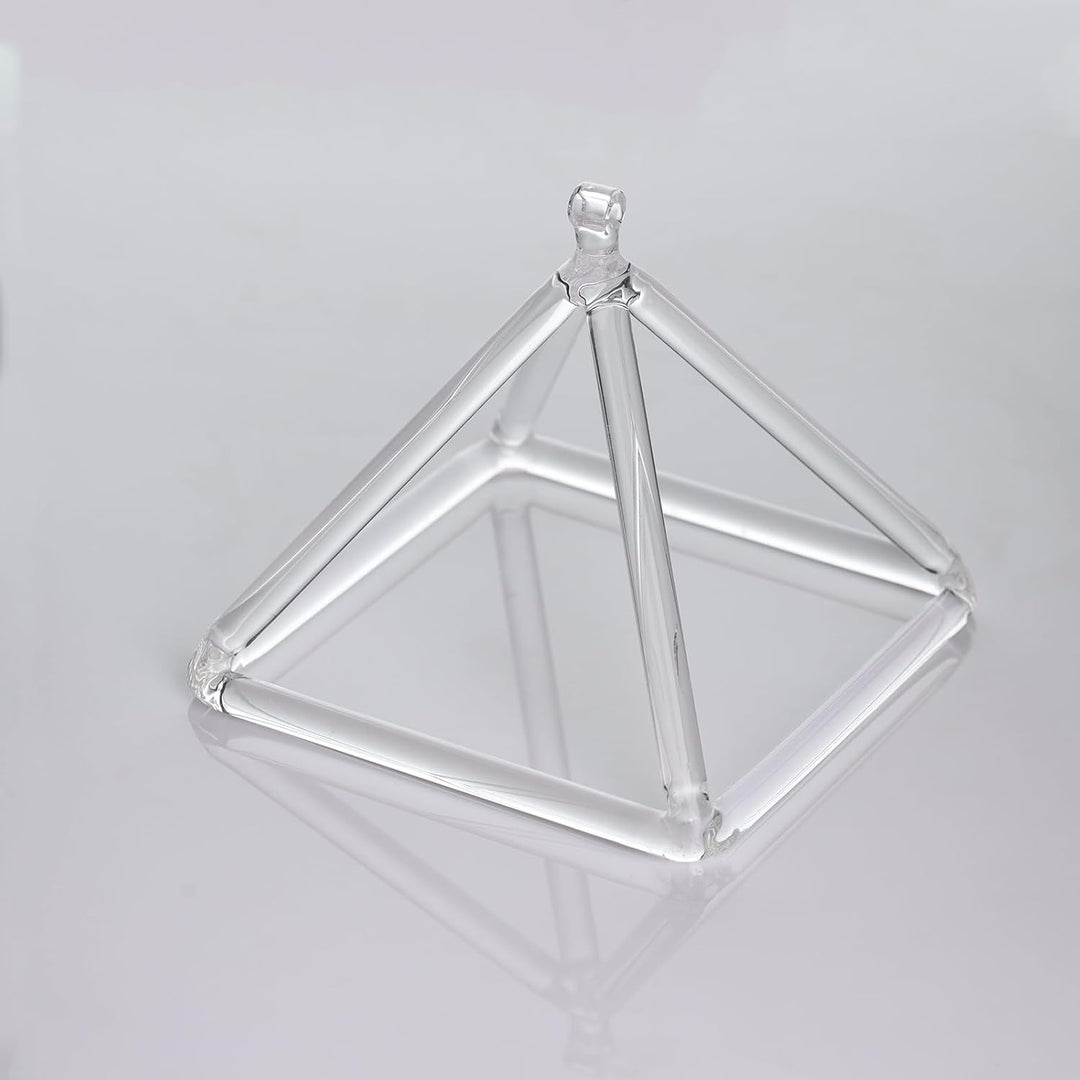 Hye-eun Crystal Singing Pyramid,6-Zoll Transparent Kristall Klangpyramide aus klarem Quarz mit Krist