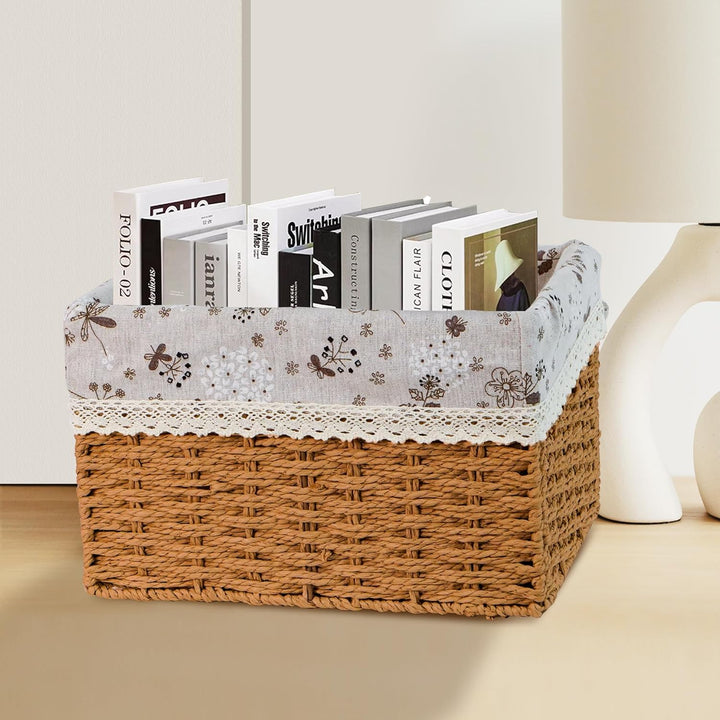 AdelDream Wäschekörbe 3 faltbare Körbe Sortier-Aufbewahrungskorb mit Blumenbeutel Massivholz-Schmutz