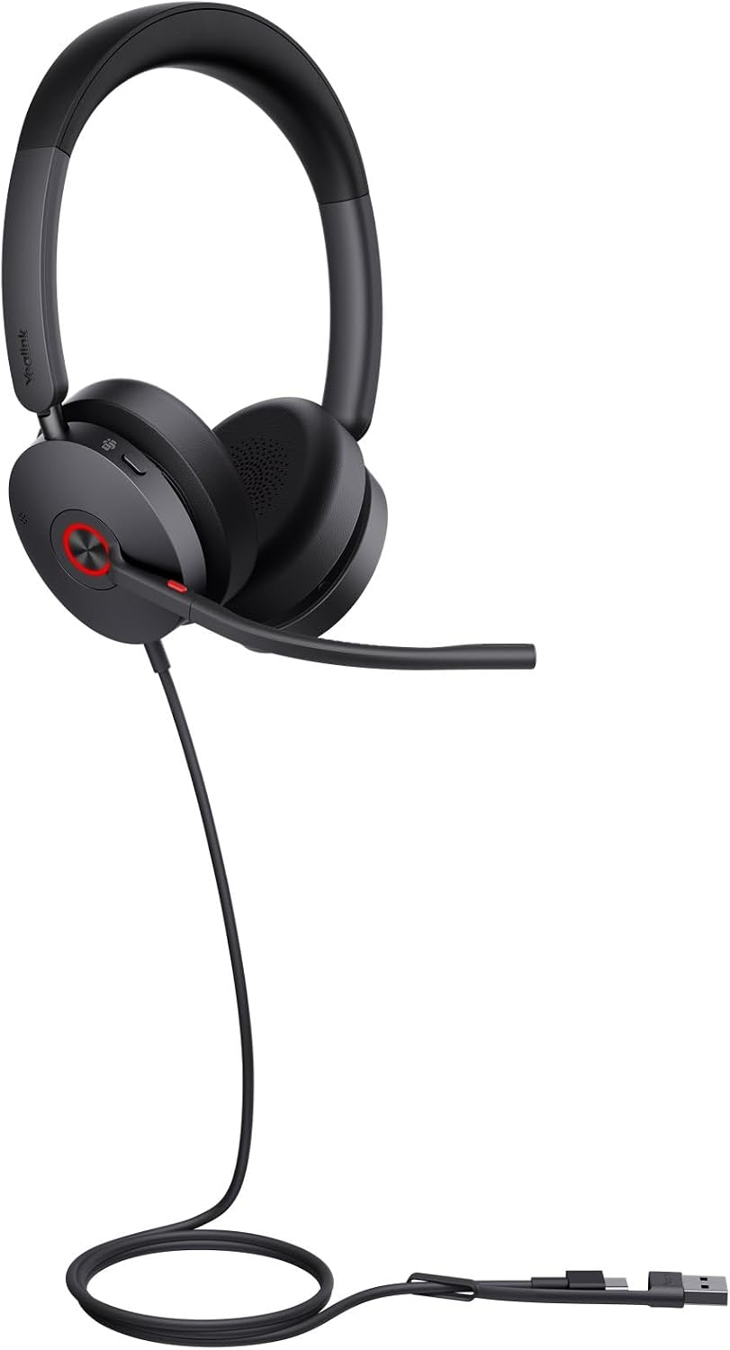 Yealink UH48 Dual Teams Headset – USB-C/A, Hybrid ANC, 4-Mikrofon Geräuschunterdrückung, Dual Busyli