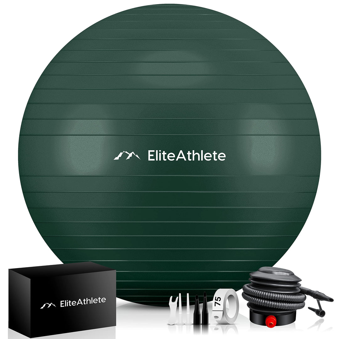 EliteAthlete Gymnastikball Sitzball Büro ergonomisch mit Anti Burst System - Fitness Pilates Schwang