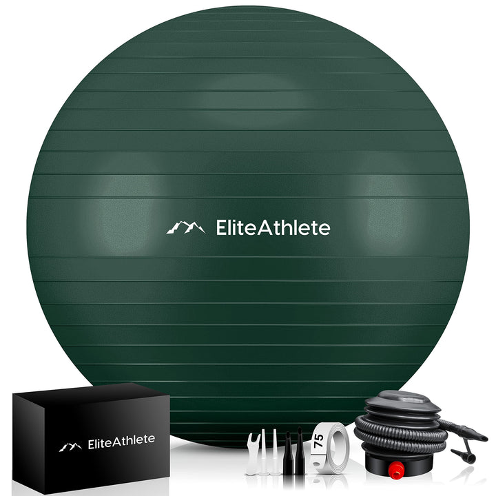 EliteAthlete Gymnastikball Sitzball Büro ergonomisch mit Anti Burst System - Fitness Pilates Schwang