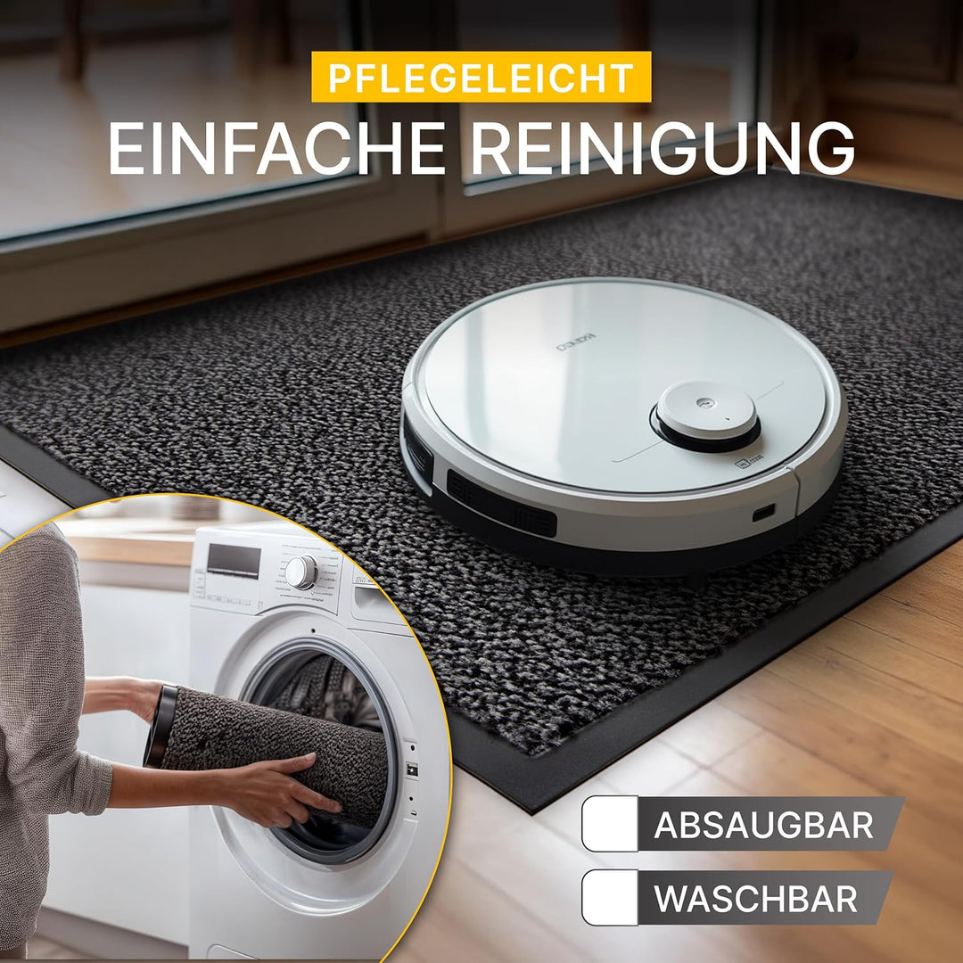 Entrando Fussmatte für aussen und innen - für Haustür, Flur, Büro - robust, rutschfest, waschbar, sa