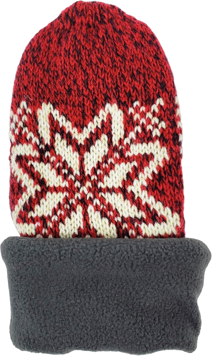 BRUCERIVER Damen Schneeflocke Strickhandschuhe mit warmem Thinsulate Fleece Futter Rot M, Rot M