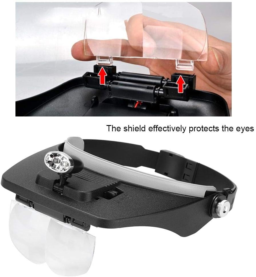 Fdit Headhand Lupenbrille mit LED-Licht Honey Bee Lupe Brille Lupe Spiegelglas Imkerei Lupe MEHRWEG