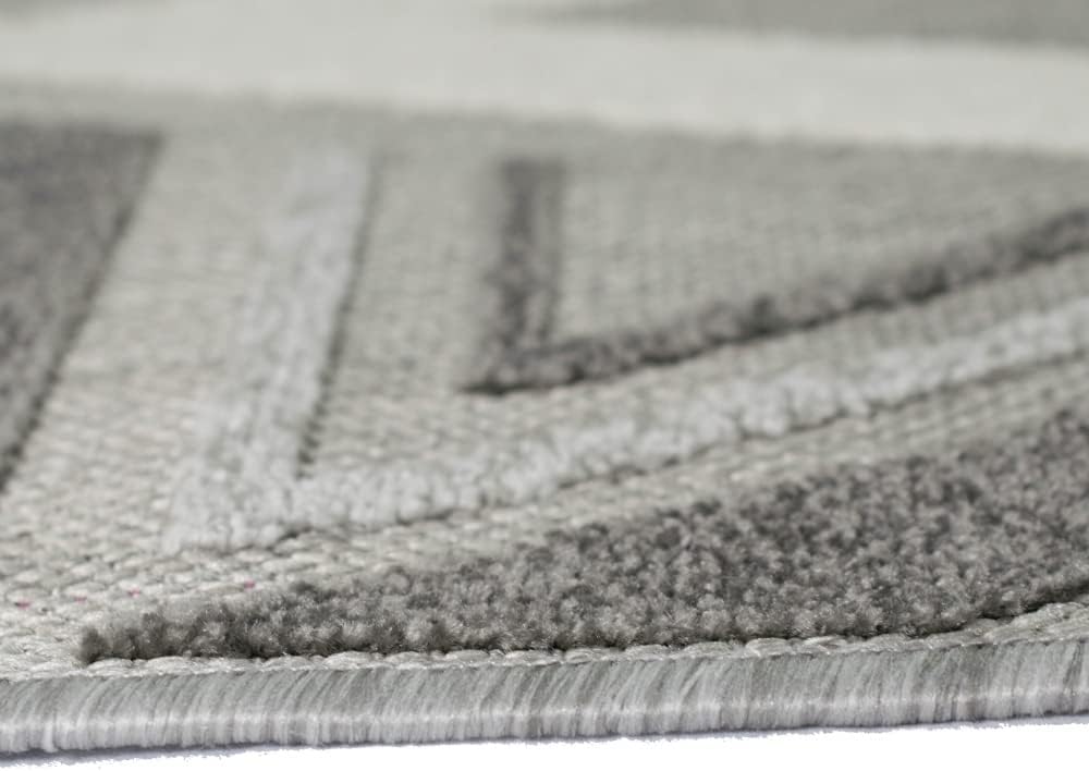 Teppich-Traum Sisal In- & Outdoor Teppich modernes 3D Dreiecksmuster abstrakt Creme grau Grösse 80x1