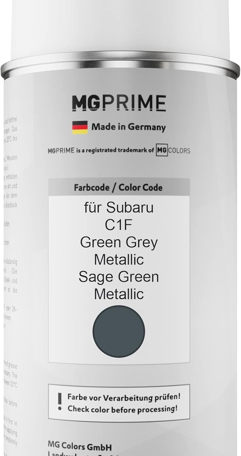 MG PRIME Autolack Sprühdosen Set für Subaru C1F Green Grey Metallic/Sage Green Metallic Basislack Kl