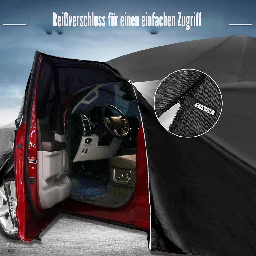 X AUTOHAUX Autoabdeckung für Smart Fortwo 2007-2019 210D-PU Outdoor Vollgarage Allwetter mit Türreis