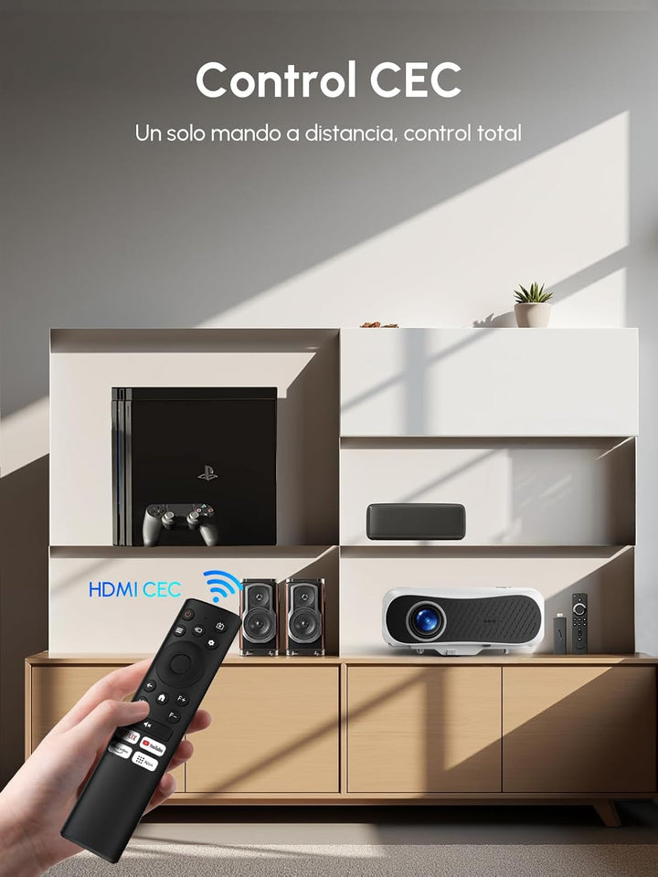 Smart 4K Beamer LED Tageslicht Projektor 2400 ANSI HDR 10 mit WiFi6 Bluetooth5.4 HDMI eARC/CEC, ToF-
