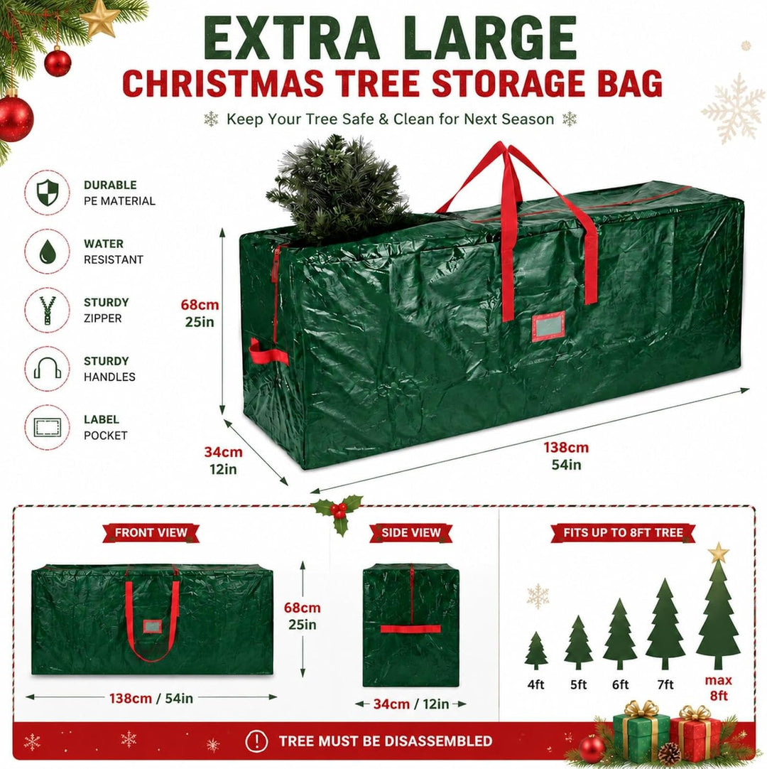Hillylolly Tannenbaumtasche grün Aufbewahrungstasche für Weihnachtsbaum, Wasserdichtes Weihnachtsbau