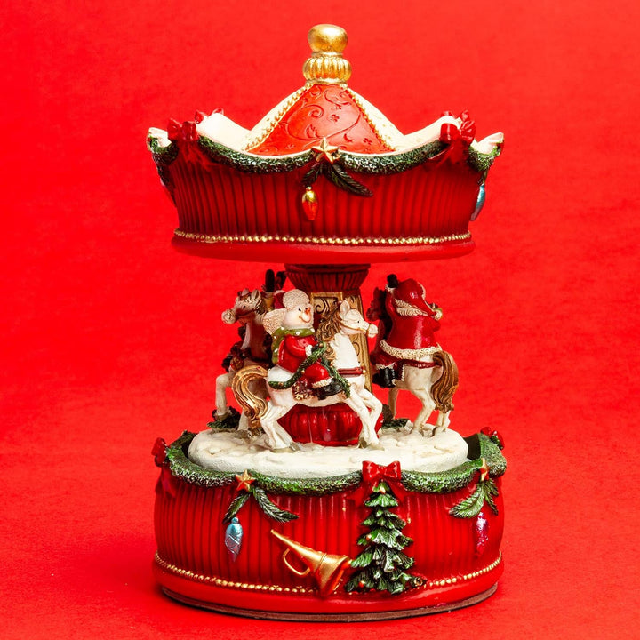 SIKORA SD08 Spieldose Spieluhr für Weihnachten Pferde Karussell Musik We Wish You a Merry Christmas