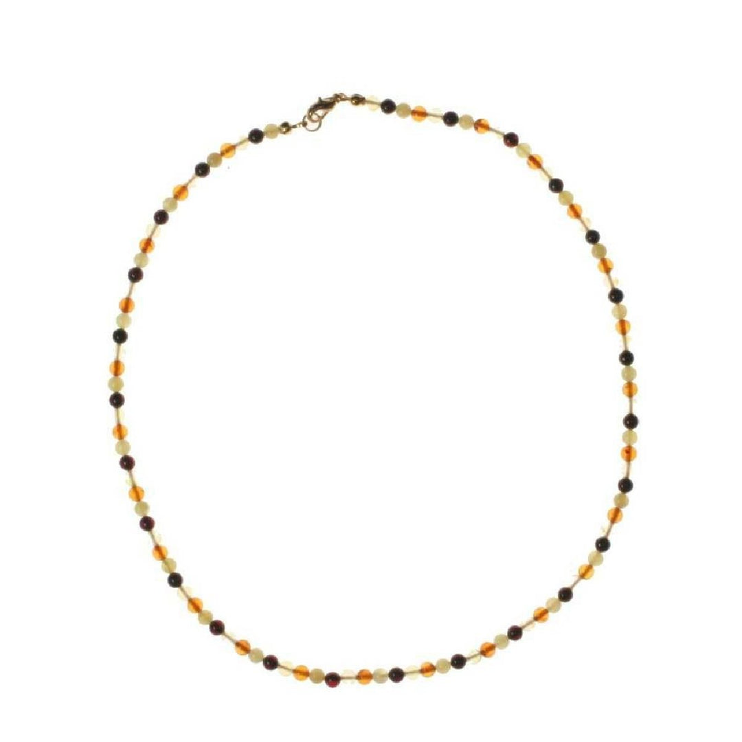 InCollections Damen-Bernsteinkette 45 cm 4 mm Kugeln bunt 5440440013850