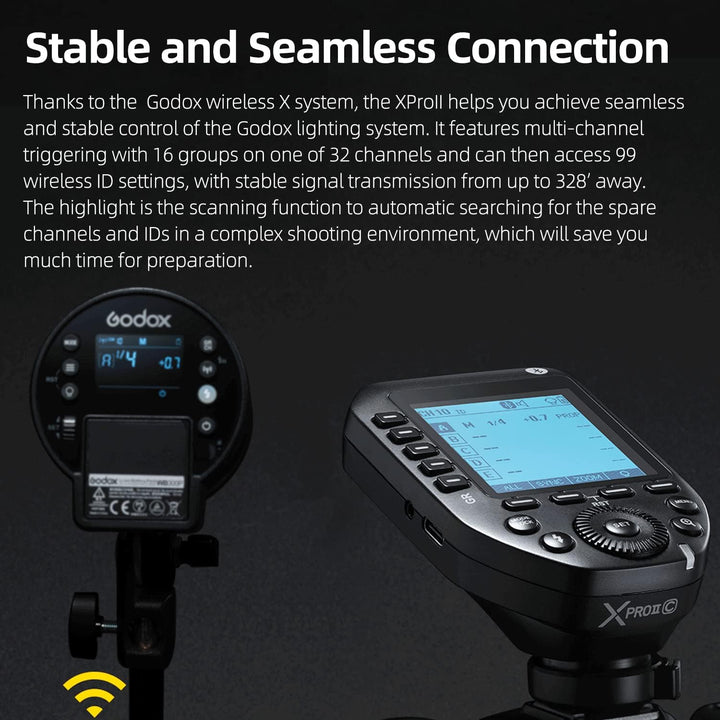 Godox XProII-C TTL Wireless Flash Trigger 1/8000s HSS, TCM Instantaneous Switching, APP Control, 16