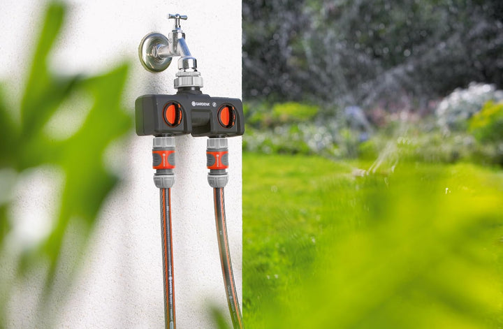 Gardena watering control flex + twin tap connector