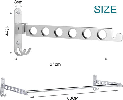 JOLY FANG Wand Kleiderlüfter, Kleiderständer kleiderhaken Klappbar mit Stange, Wandmontage Garderobe